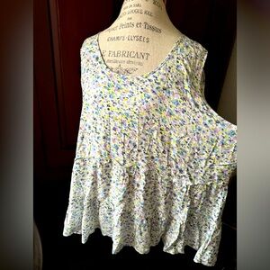 1X floral & ivy Sleeveless Tank Top